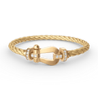 [Clover Jewelry]FORCE LARGE HORSESHOE HALF DIAMOND BRACELET GOLD