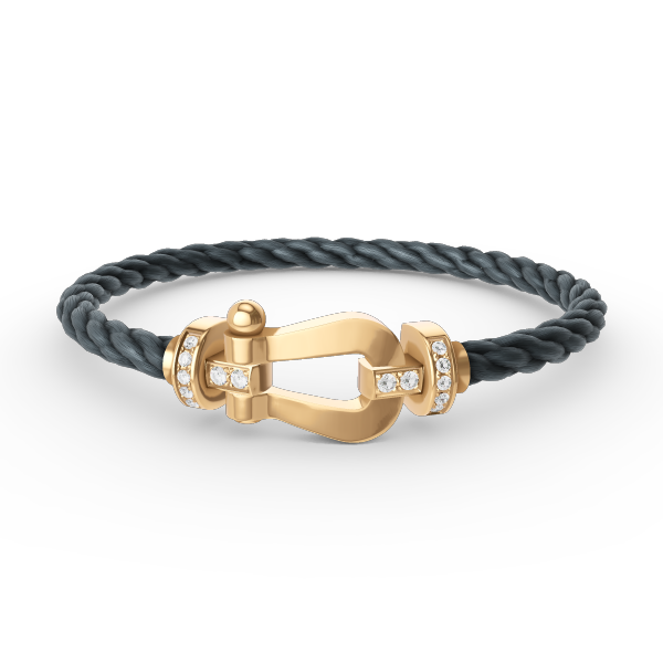 [Clover Jewelery]FORCE LARGE HORSESHOE HALF DIAMOND BRACELET GOLD