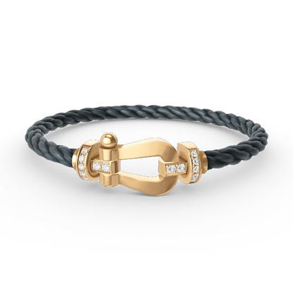 [Clover Jewelery]FORCE LARGE HORSESHOE HALF DIAMOND BRACELET GOLD