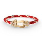 [Clover Jewelry]FORCE LARGE HORSESHOE HALF DIAMOND BRACELET GOLD