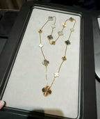 [Clover Jewelry]ABNEHMBARE KLEE 15(11+4) BLUMEN ROSÉGOLD HALSBAND SET