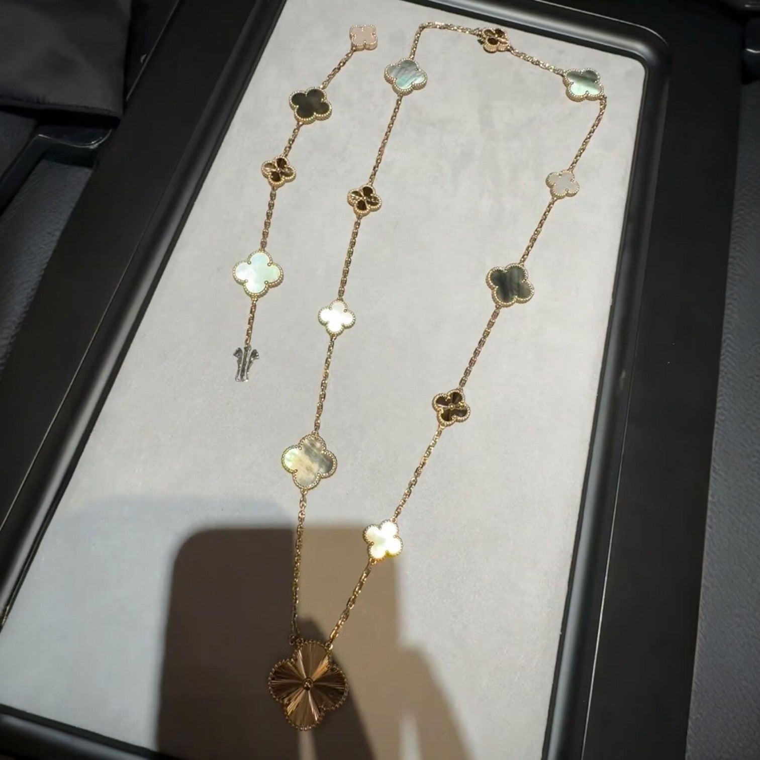 [Clover Jewelry]ABNEHMBARE KLEE 15(11+4) BLUMEN ROSÉGOLD HALSBAND SET