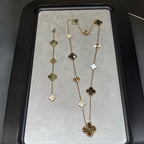 [Clover Jewelry]ABNEHMBARE KLEE 15(11+4) BLUMEN ROSÉGOLD HALSBAND SET
