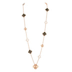 [Clover Jewelry]ABNEHMBARE KLEE 15(11+4) BLUMEN ROSÉGOLD HALSBAND SET
