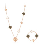 [Clover Jewelry]ABNEHMBARE KLEE 15(11+4) BLUMEN ROSÉGOLD HALSBAND SET