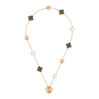 [Clover Jewelry]ABNEHMBARE KLEE 15(11+4) BLUMEN ROSÉGOLD HALSBAND SET