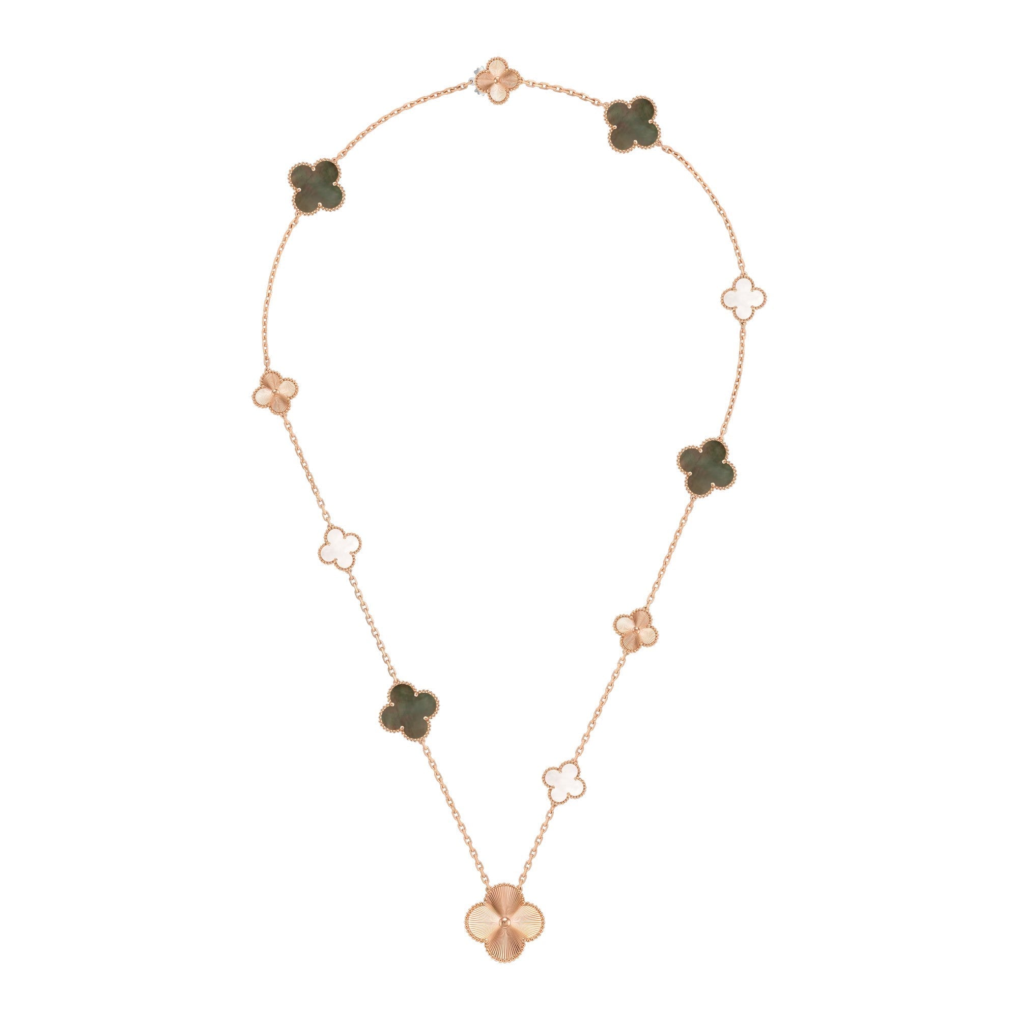 [Clover Jewelry]ABNEHMBARE KLEE 15(11+4) BLUMEN ROSÉGOLD HALSBAND SET