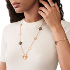 [Clover Jewelry]ABNEHMBARE KLEE 15(11+4) BLUMEN ROSÉGOLD HALSBAND SET