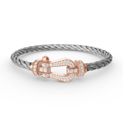 [Clover Jewelery]FORCE LARGE HORSESHOE FULL DIAMOND BRACELET ROSE GOLD