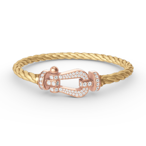 [Clover Jewelery]FORCE LARGE HORSESHOE FULL DIAMOND BRACELET ROSE GOLD