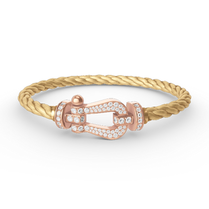 [Clover Jewelery]FORCE LARGE HORSESHOE FULL DIAMOND BRACELET ROSE GOLD