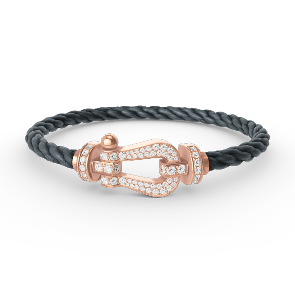 [Clover Jewelery]FORCE LARGE HORSESHOE FULL DIAMOND BRACELET ROSE GOLD