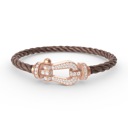 [Clover Jewelery]FORCE LARGE HORSESHOE FULL DIAMOND BRACELET ROSE GOLD