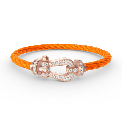 [Clover Jewelery]FORCE LARGE HORSESHOE FULL DIAMOND BRACELET ROSE GOLD