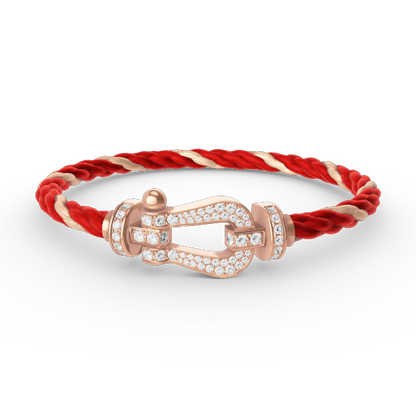 [Clover Jewelery]FORCE LARGE HORSESHOE FULL DIAMOND BRACELET ROSE GOLD