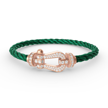[Clover Jewelery]FORCE LARGE HORSESHOE FULL DIAMOND BRACELET ROSE GOLD