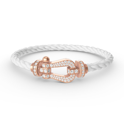 [Clover Jewelery]FORCE LARGE HORSESHOE FULL DIAMOND BRACELET ROSE GOLD