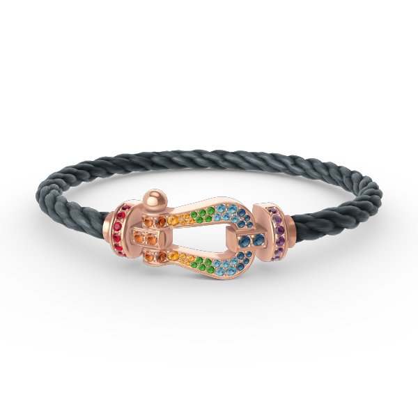[Clover Jewelery]FORCE LARGE HORSESHOE  COLORED DIAMOND BRACELET ROSE GOLD
