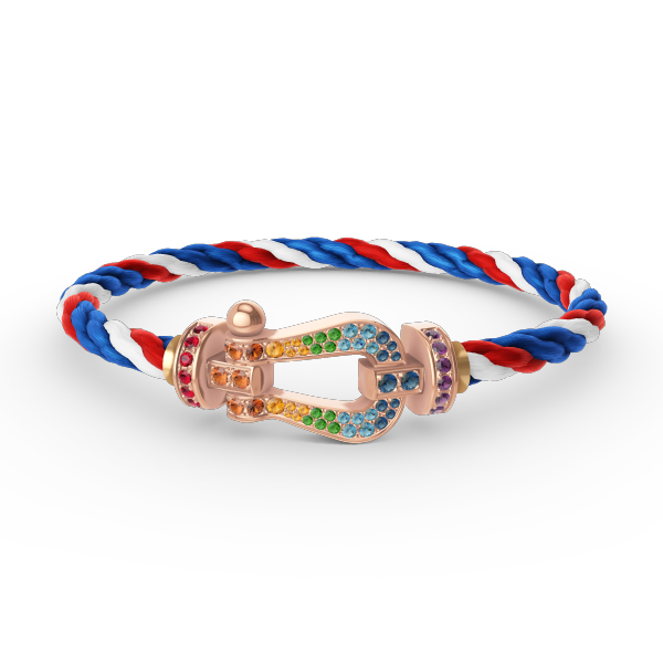 [Clover Jewelery]FORCE LARGE HORSESHOE  COLORED DIAMOND BRACELET ROSE GOLD