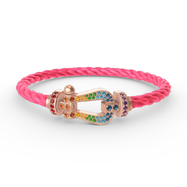 [Clover Jewelery]FORCE LARGE HORSESHOE  COLORED DIAMOND BRACELET ROSE GOLD