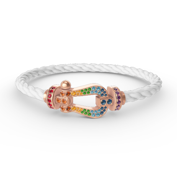 [Clover Jewelery]FORCE LARGE HORSESHOE  COLORED DIAMOND BRACELET ROSE GOLD