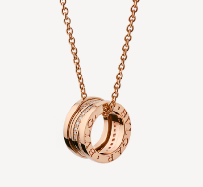 [Clover Jewelery]ZERO 1 PINK GOLD DIAMOND NECKLACE
