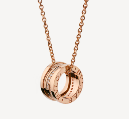 [Clover Jewelery]ZERO 1 PINK GOLD DIAMOND NECKLACE