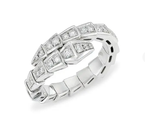 [Clover Jewelery]SERPENTI RING SILVER DIAMOND PAVED 4MM