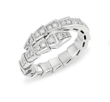 [Clover Jewelery]SERPENTI RING SILVER DIAMOND PAVED 4MM