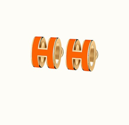 [Clover Jewelery]MINI POP H EARRINGS ORANGE