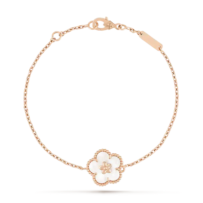 [Clover Jewelery]LUCKY WHITE MOP PLUM BLOSSOM  BRACELET