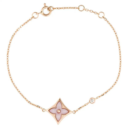 [Clover Jewelery]STAR 1 DIAMOND PINK GOLD BRACELET
