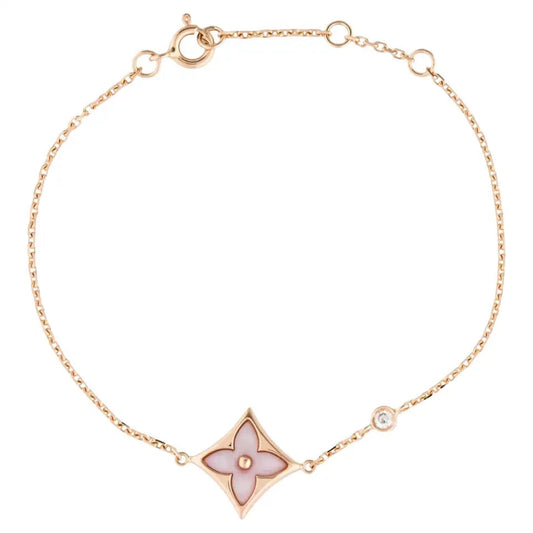 [Clover Jewelery]STAR 1 DIAMOND PINK GOLD BRACELET