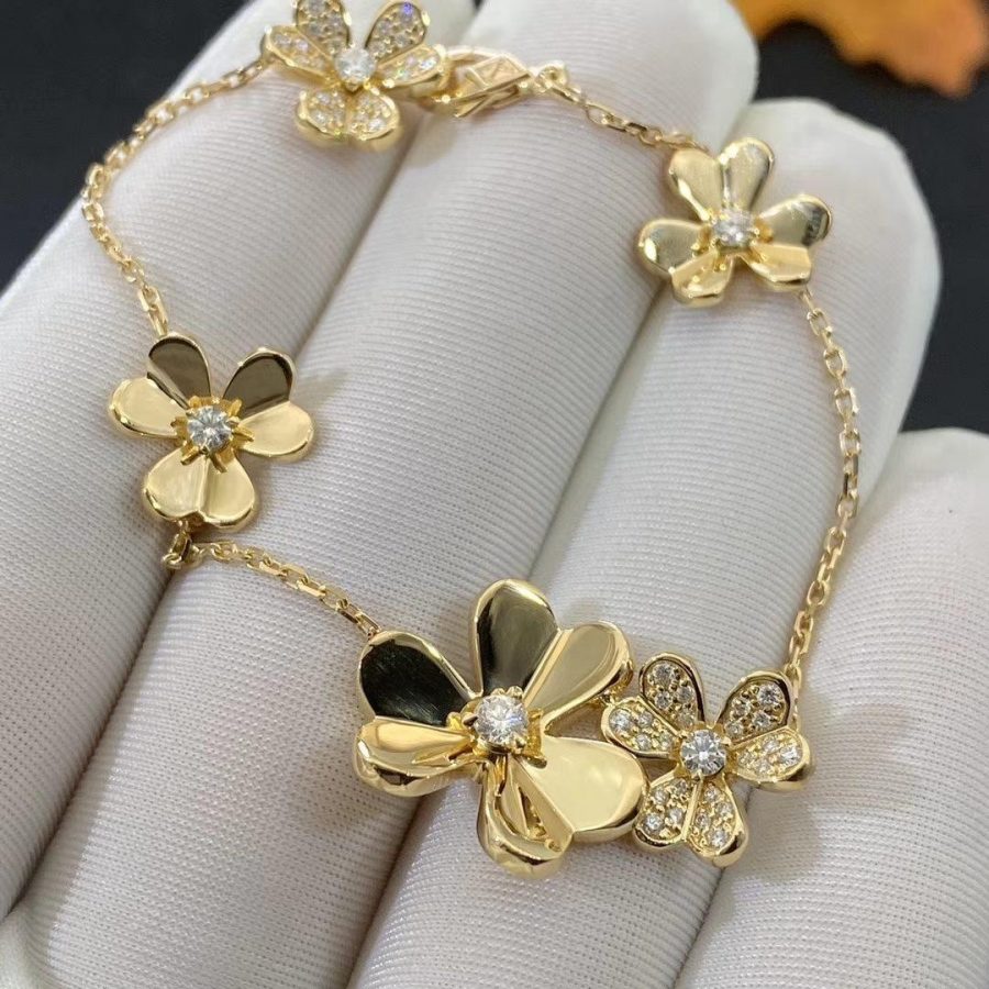 [Clover Jewelery]FRIVOLE GOLD 5 FLOWERS BRACELET
