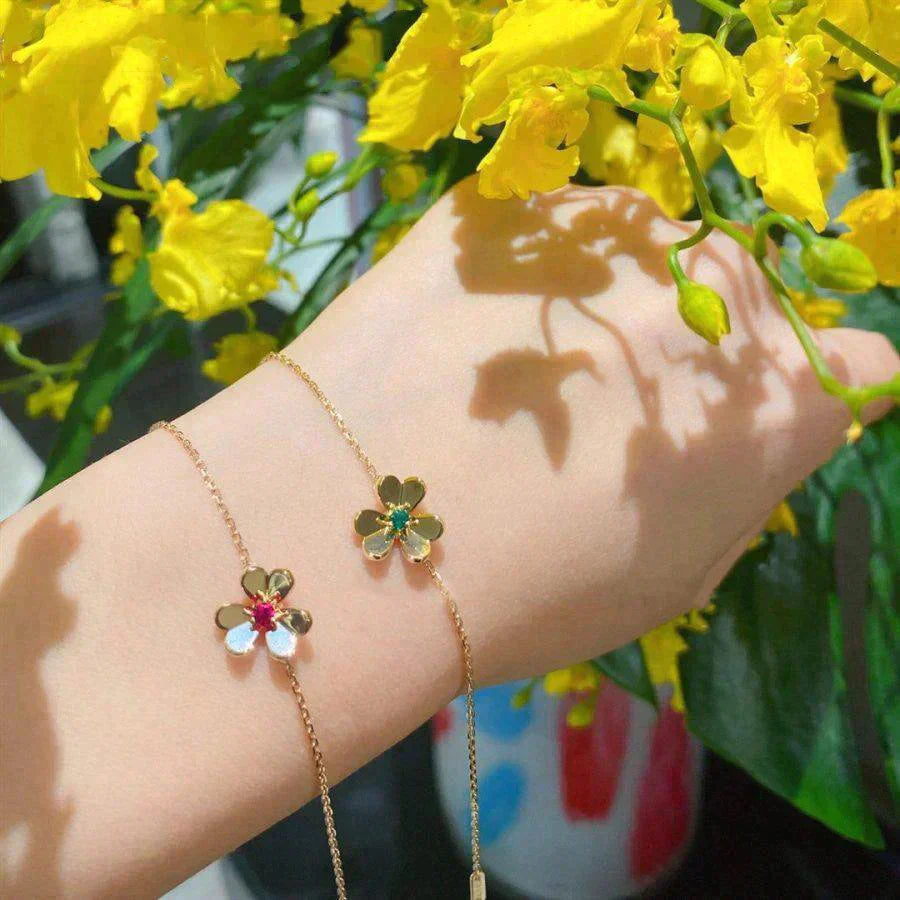 [Clover Jewellery] FRIVOLE GOLD BLUME ROSA MALACHIT ARMBAND