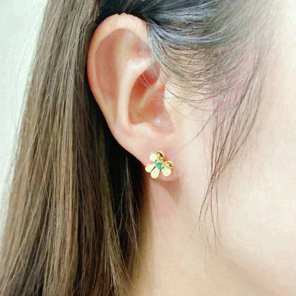[Clover Jewelery]FRIVOLE  FLOWER MALACHITE EARRINGS