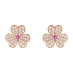 [クローバージュエリー]フリヴォル ピンクゴールド フラワー ダイヤモンドピアス