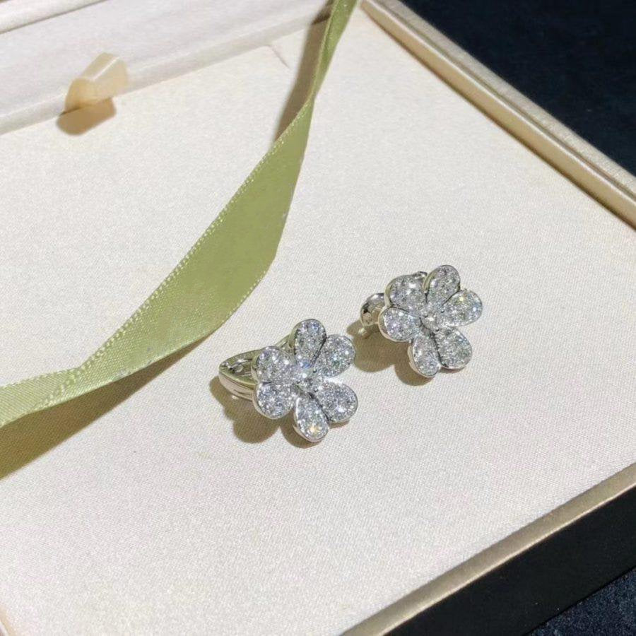 [Clover Jewelry]FRIVOLE SILBER BLUMEN DIAMANT OHRRINGE