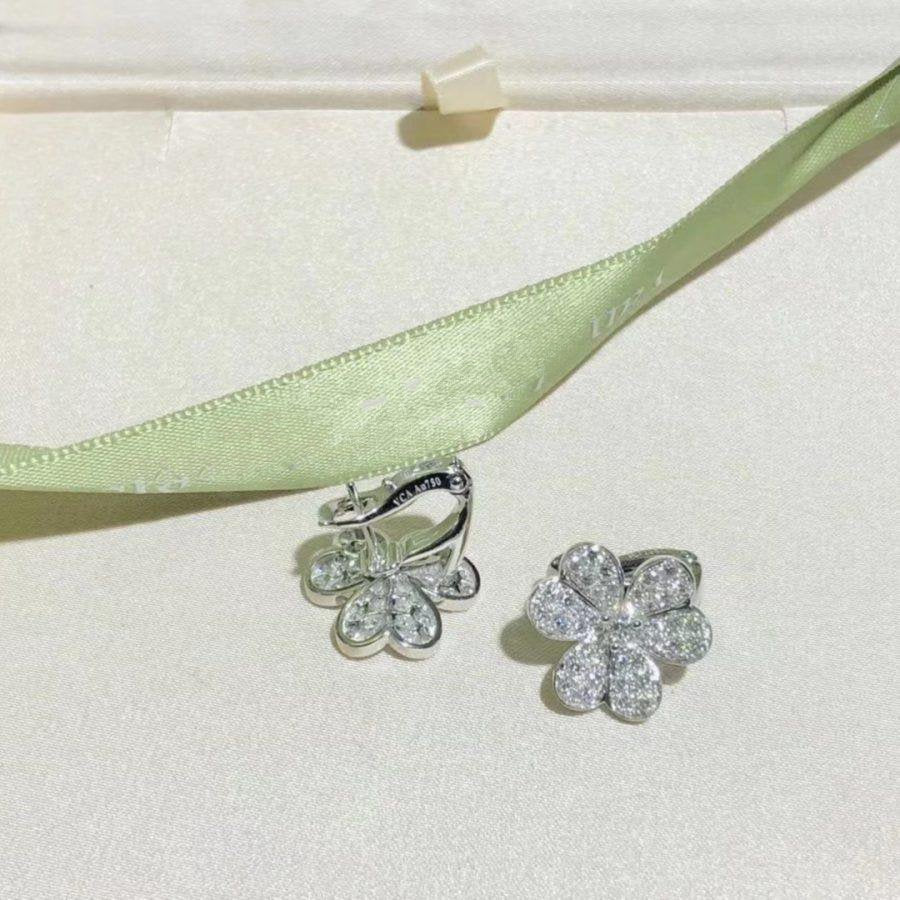 [Clover Jewelery]FRIVOLE SILVER FLOWER DIAMOND EARRINGS