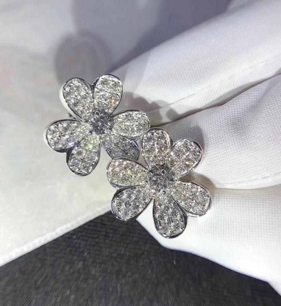 [Clover Jewelery]FRIVOLE SILVER FLOWER DIAMOND EARRINGS