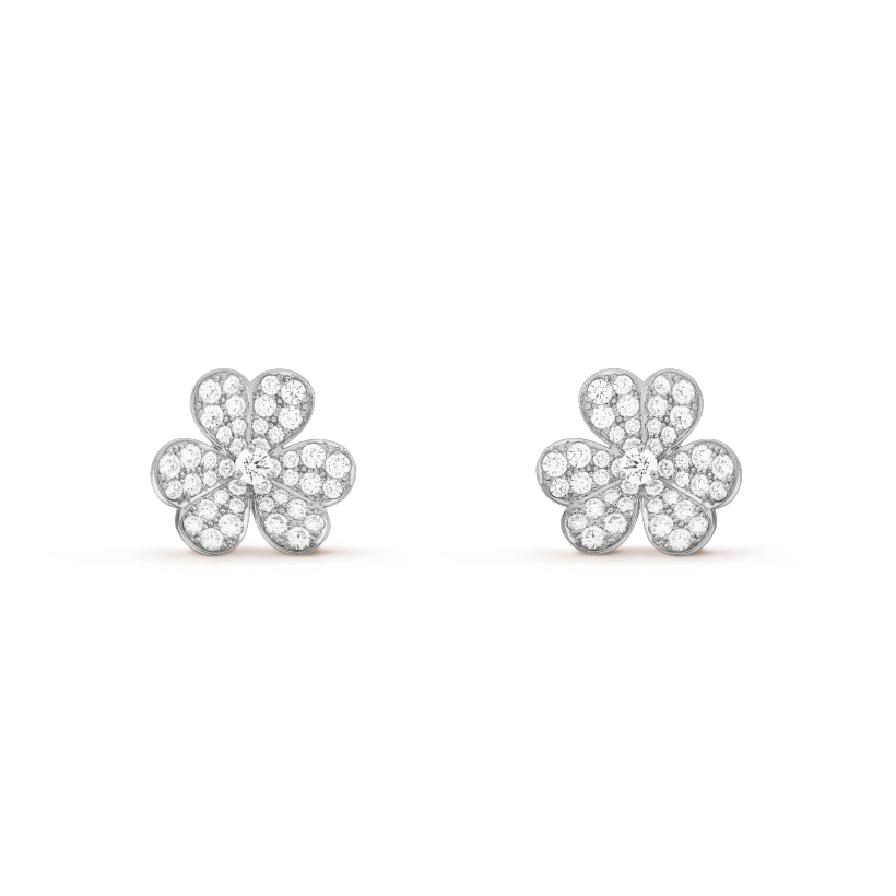 [Clover Jewelery]FRIVOLE SILVER FLOWER DIAMOND EARRINGS