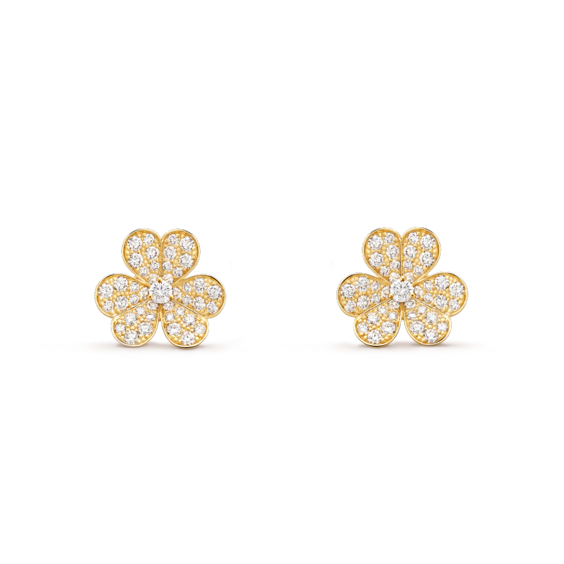 [Clover Jewelery]FRIVOLE GOLD FLOWER DIAMOND EARRINGS