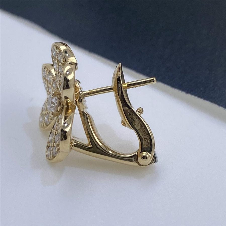 [Clover Jewelery]FRIVOLE GOLD FLOWER DIAMOND EARRINGS