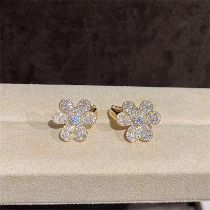 [Clover Jewelery]FRIVOLE GOLD FLOWER DIAMOND EARRINGS