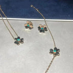[Clover Jewelry]FRIVOLE BLUMEN MALACHIT OHRRINGE