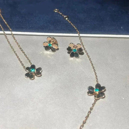 [Clover Jewelery]FRIVOLE  FLOWER MALACHITE EARRINGS