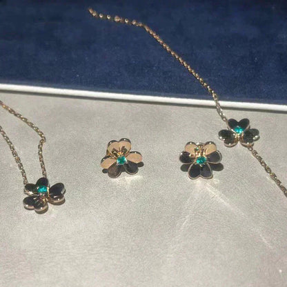 [Clover Jewelery]FRIVOLE  FLOWER MALACHITE EARRINGS