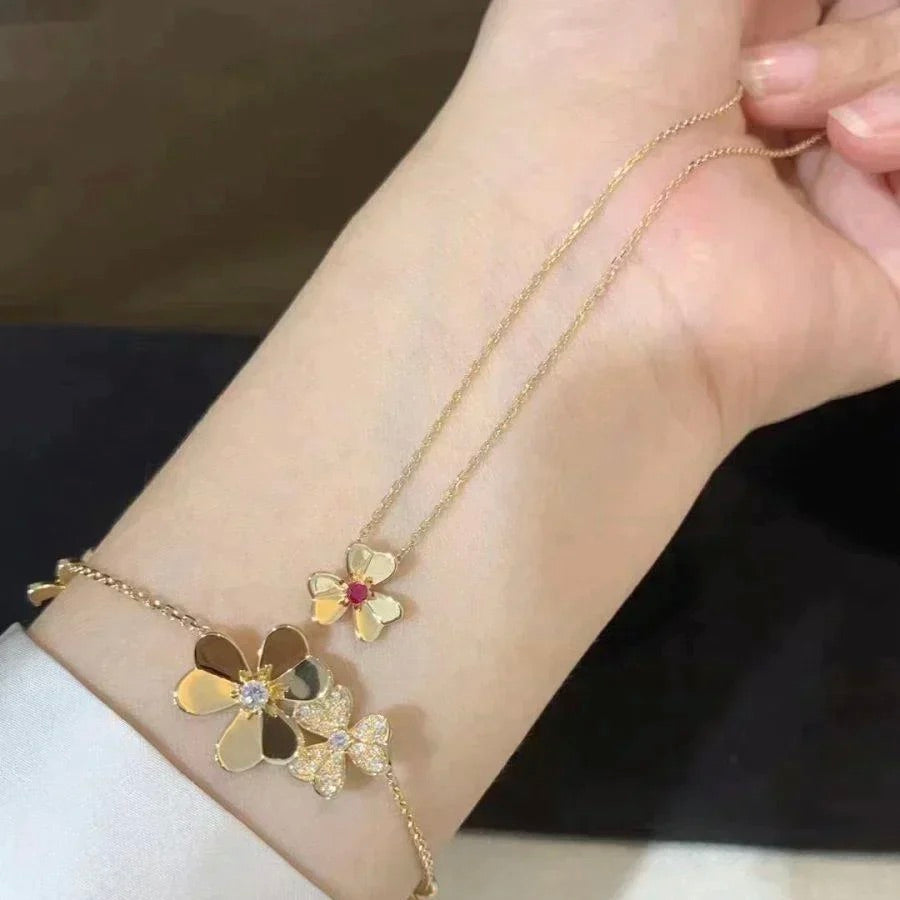 [Clover Jewelery]FRIVOLE GOLD FLOWER NECKLACE