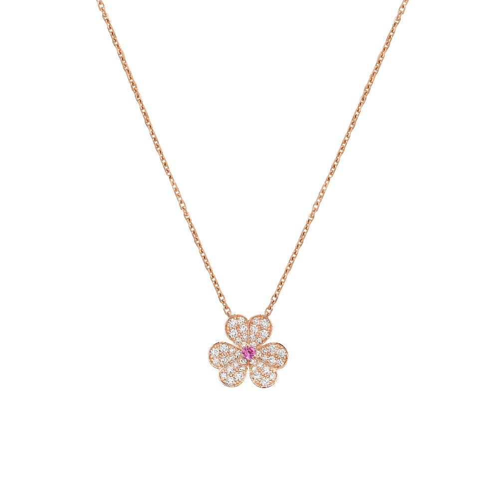 [Clover Jewelry]FRIVOLE ROSE GOLD BLUMEN-DIAMANTEN-HALSKETTE