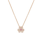 [Clover Jewelry]FRIVOLE ROSE GOLD BLUMEN-DIAMANTEN-HALSKETTE